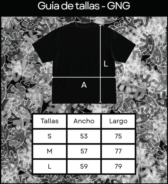 Guía de tallas Oversize GNG